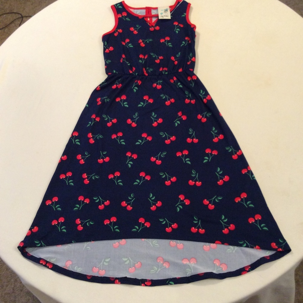 NEW Sun Dress Blue Cherries Hi Lo size 4
